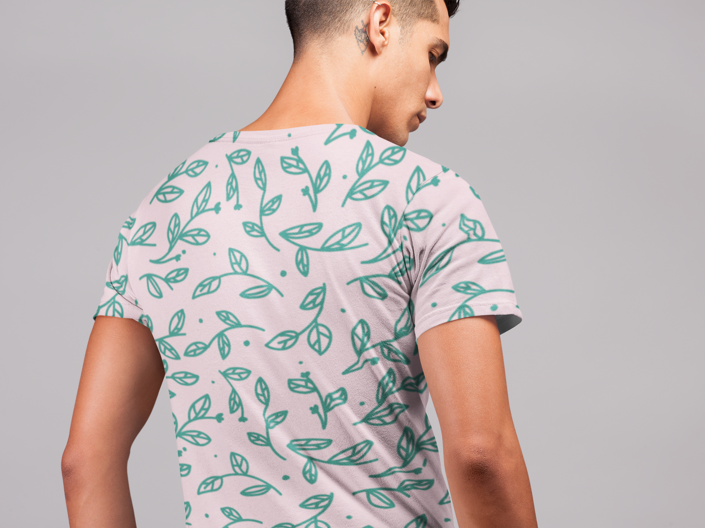 Leaves Doodle - All Over Printed Half Sleeve T-Shirt - Unisex