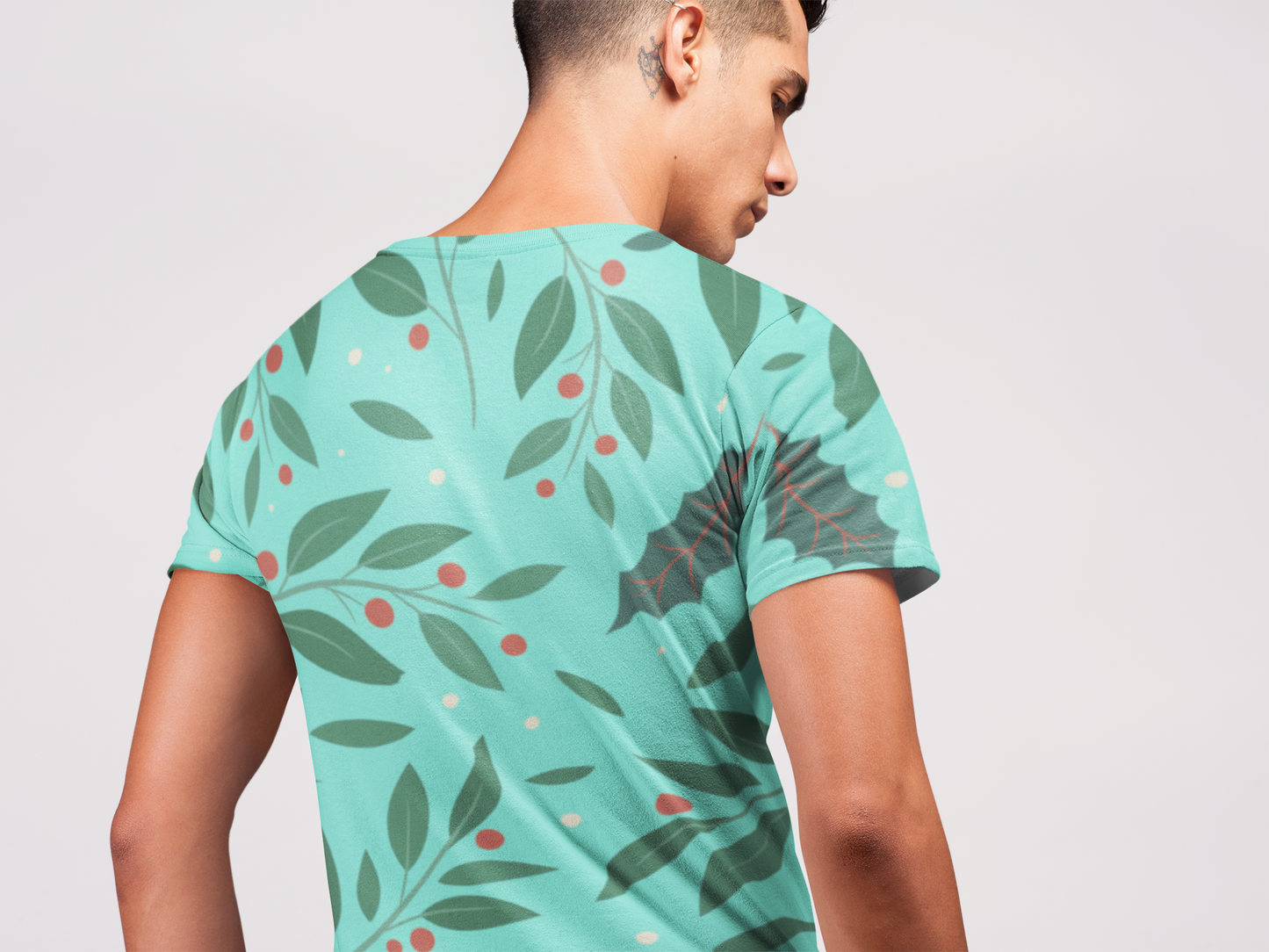 Leaves & Dots - All Over Printed Half Sleeve T-Shirt - Unisex