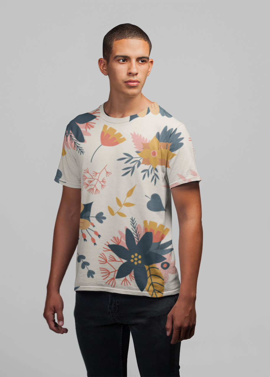Flower Blossom - All Over Printed Half Sleeve T-Shirt - Unisex