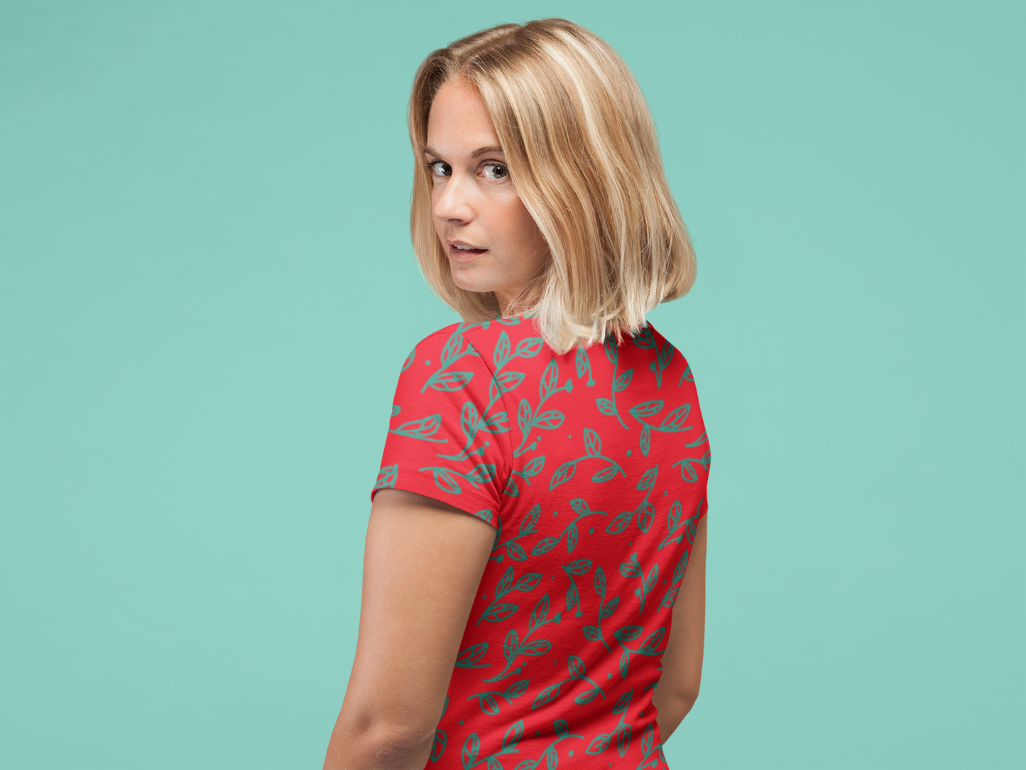 Leaves Doodle - All Over Printed Half Sleeve T-Shirt - Unisex
