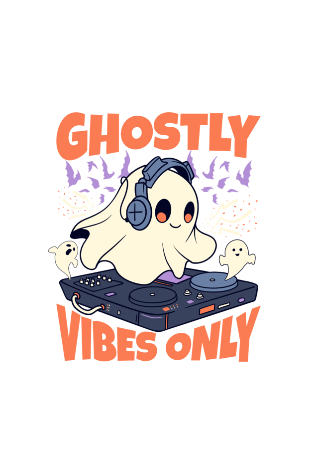 Ghostly Vibes Only - Round Neck Half Sleeve T-Shirt - Women