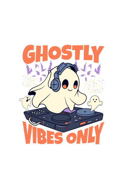 Ghostly Vibes Only - Round Neck Half Sleeve T-Shirt - Women