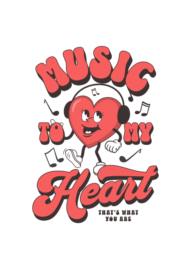 Music to My Heart - Round Neck Half Sleeve T-Shirt - Women