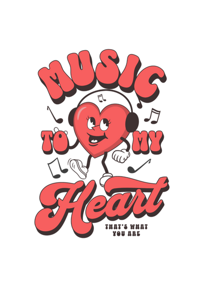 Music to My Heart - Round Neck Half Sleeve T-Shirt - Women