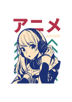 Anime Girl - Round Neck Half Sleeve T-Shirt - Women