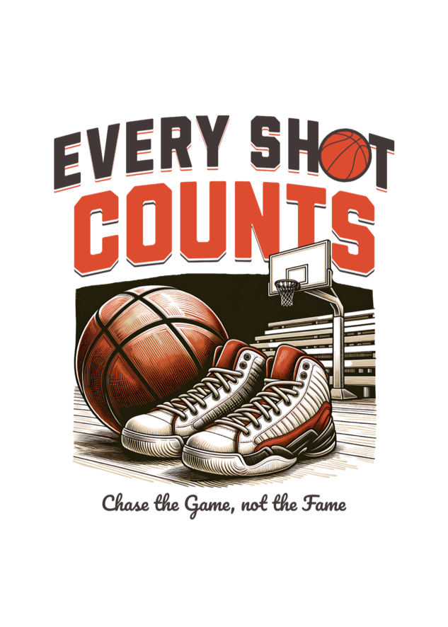 Every Shot Counts - Basketball - Round Neck Half Sleeve T-Shirt - Men