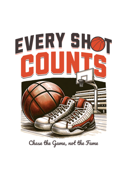 Every Shot Counts - Basketball - Round Neck Half Sleeve T-Shirt - Men