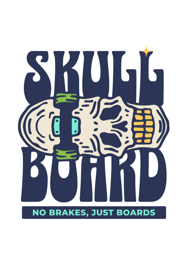 Skull Board - Skating - Round Neck Half Sleeve T-Shirt - Men