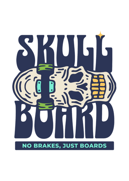 Skull Board - Skating - Round Neck Half Sleeve T-Shirt - Men