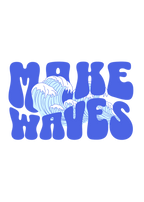 Make Waves - Surfing - Round Neck Half Sleeve T-Shirt - Women