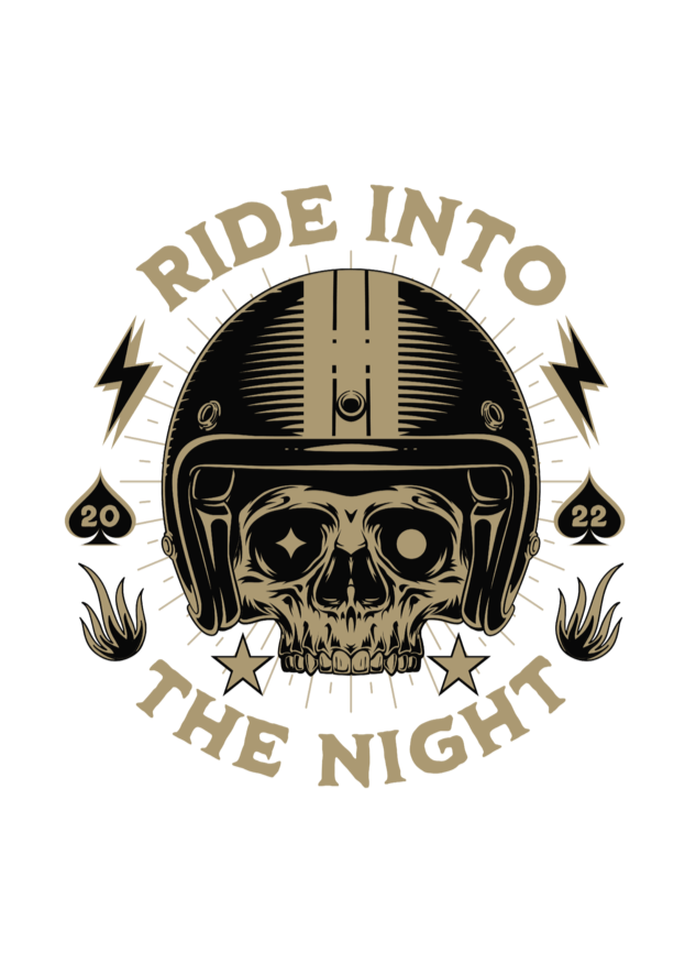 Ride Into The Night - Round Neck Half Sleeve T-Shirt - Men