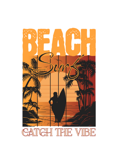 Catch The Vibe - Surfing - Round Neck Half Sleeve T-Shirt - Women