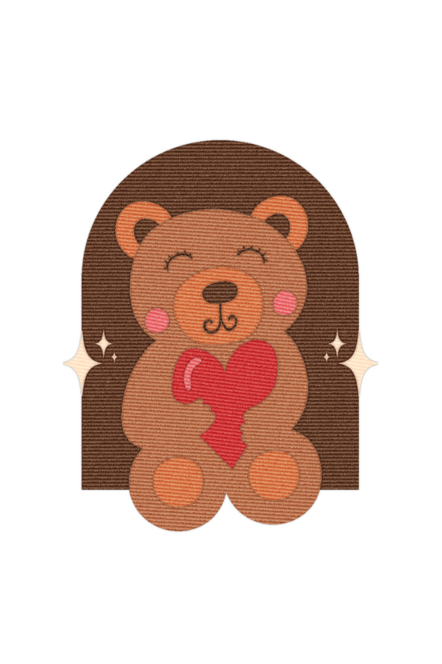 Bear Heart - Chest Embroidered Sweatshirt - Unisex