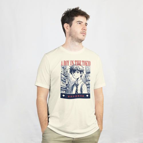 A Boy in Tokyo - Anime Graphic Men's Off White T-Shirt
