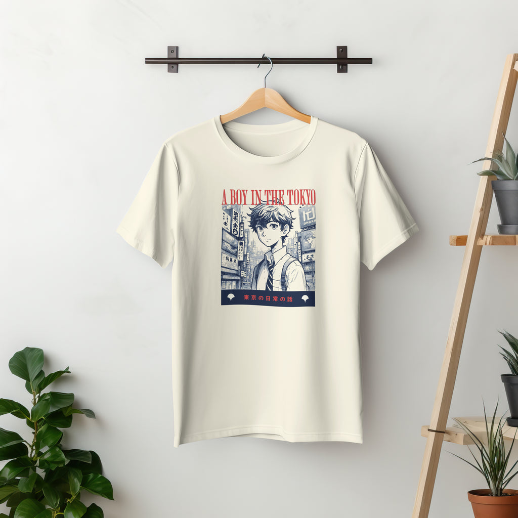 A Boy in Tokyo - Anime Graphic Men's Off White T-Shirt