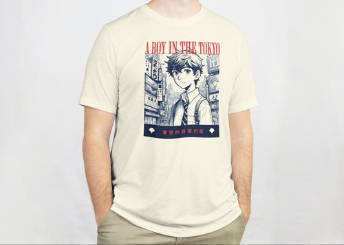 A Boy in Tokyo - Anime Graphic Men's Off White T-Shirt