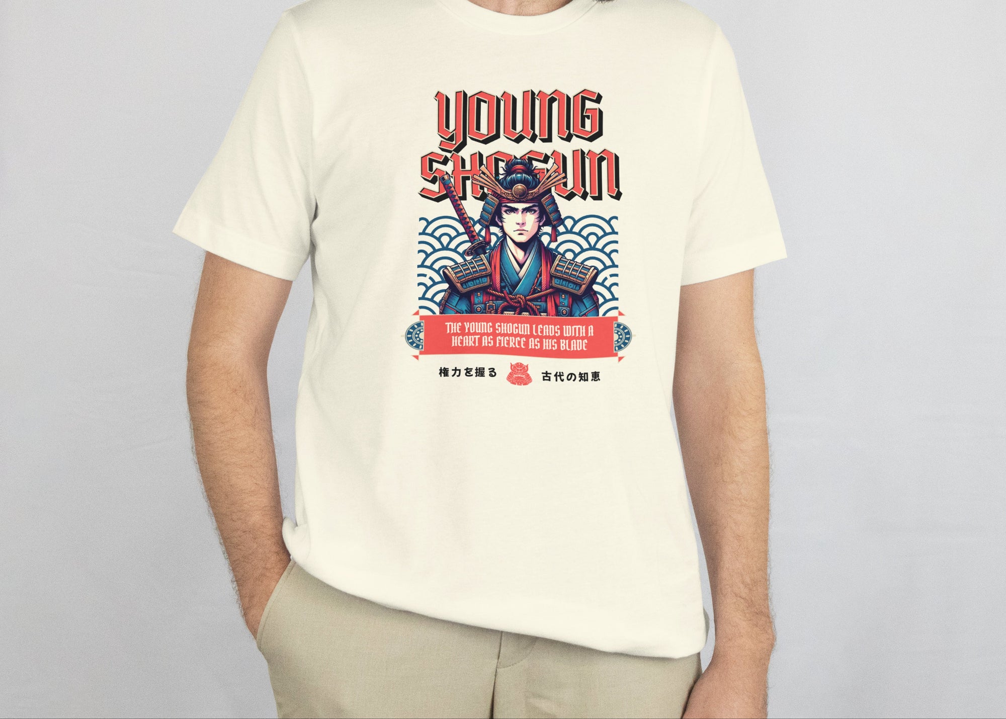 Young Shogun - Anime Graphic Men's Off White T-Shirt