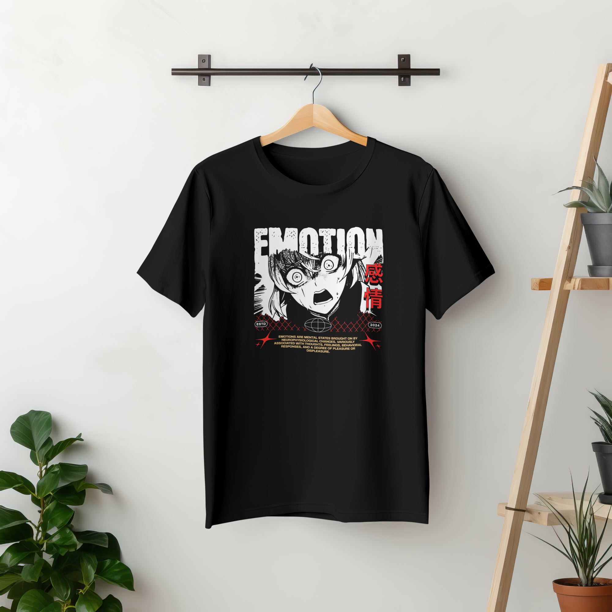 Emotion - Anime Graphic Men's Black T-Shirt