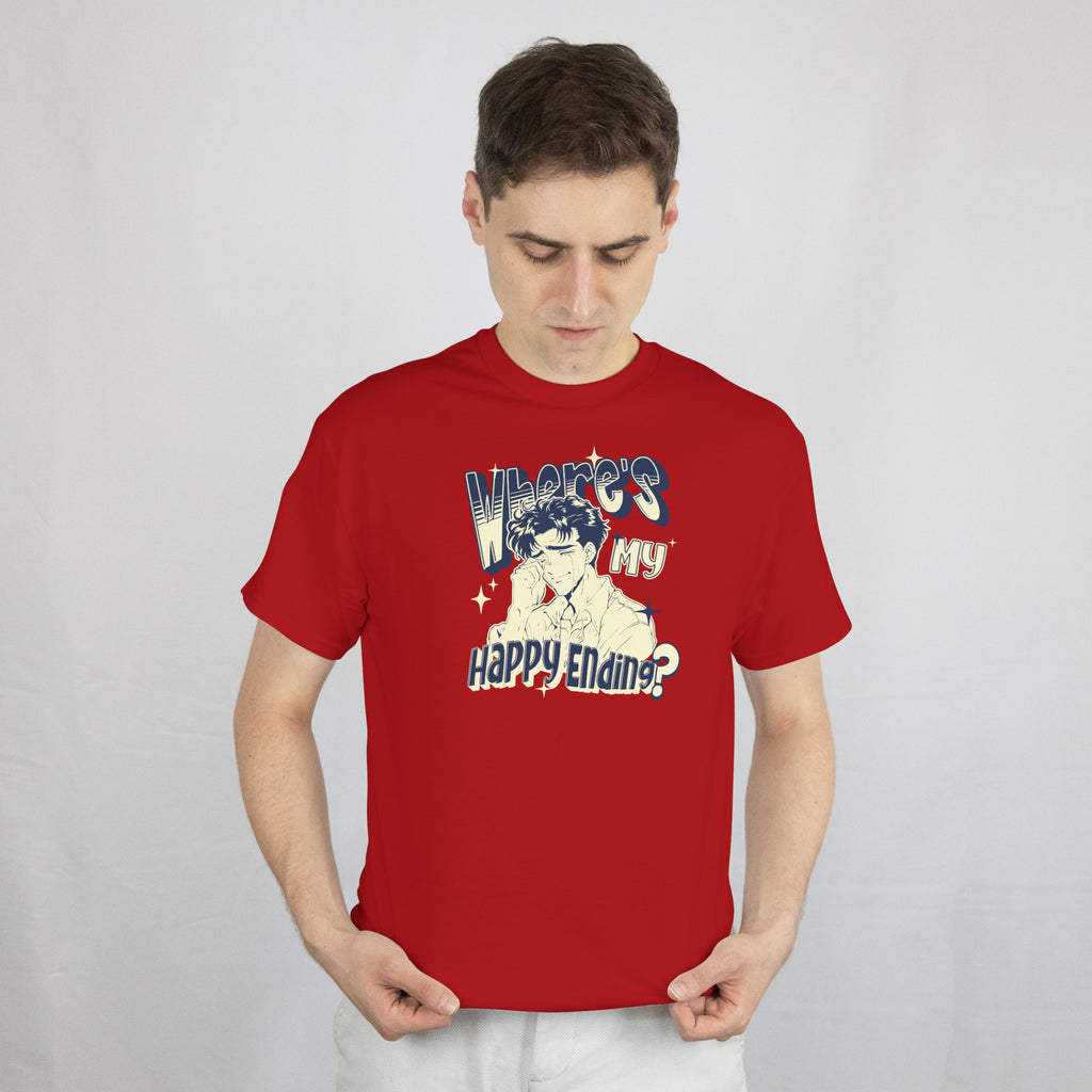 Happy Ending? - Anime Graphic Men's Red T-Shirt