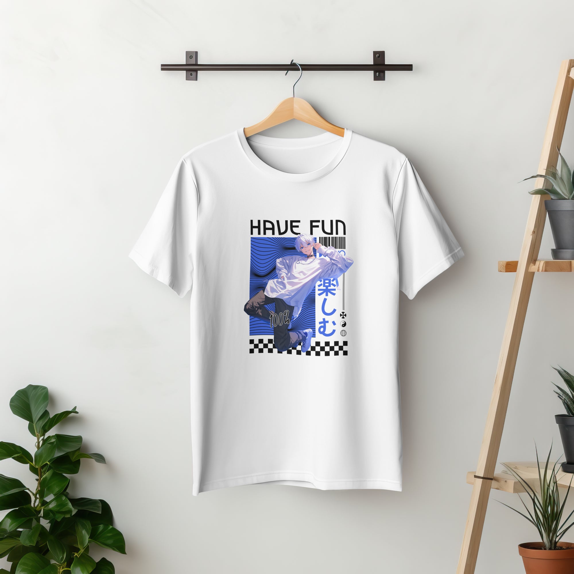 Have Fun - Anime Graphic Men's White T-Shirt
