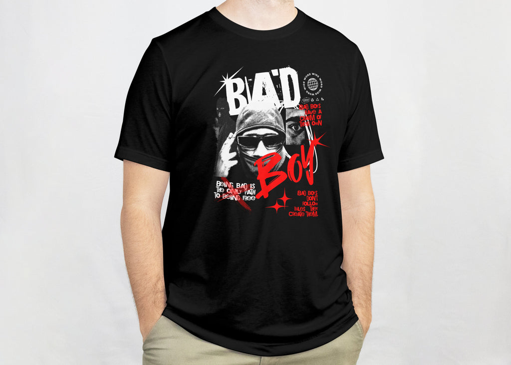 Bad Boy - Anime Graphic Men's Black T-Shirt