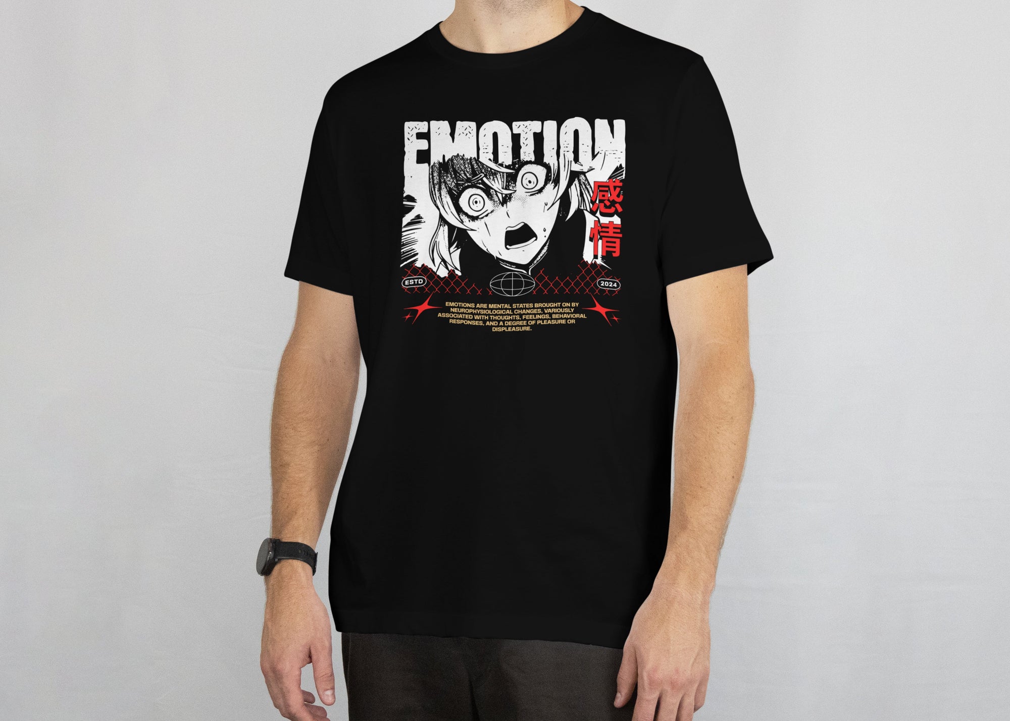 Emotion - Anime Graphic Men's Black T-Shirt