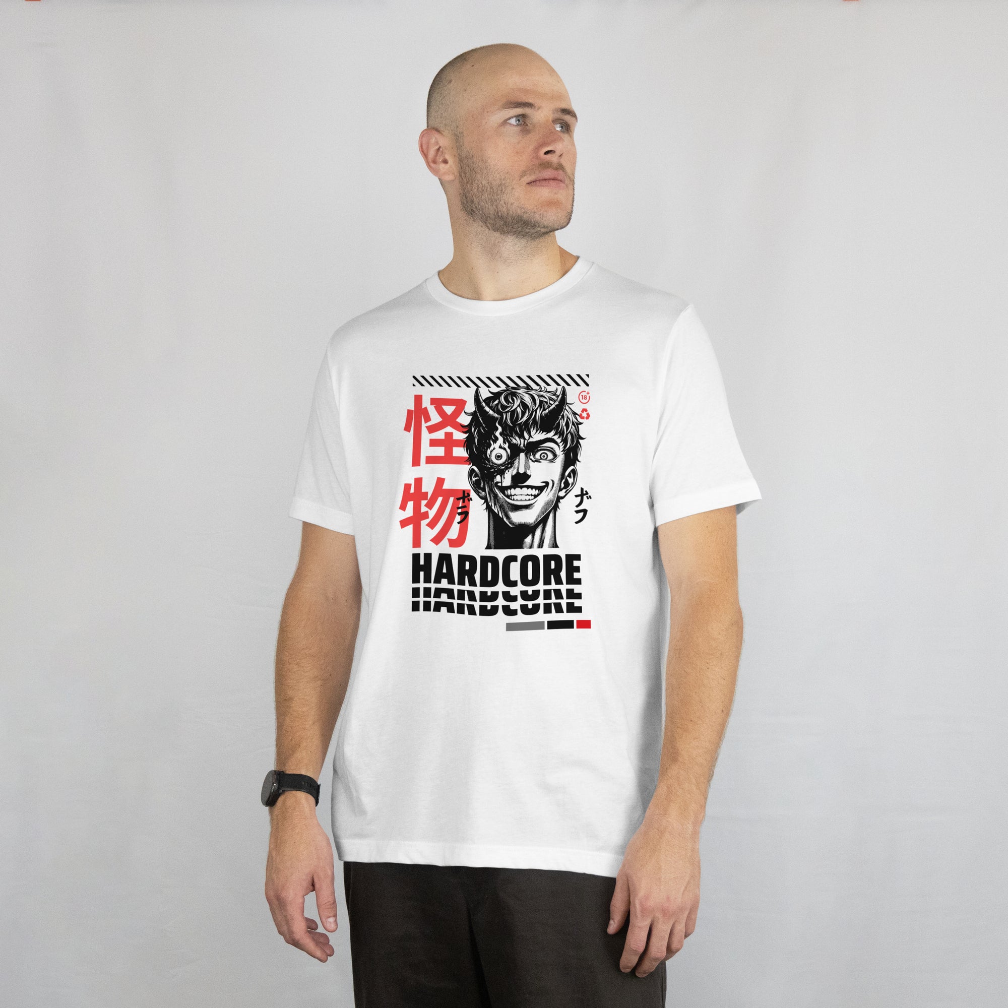 Hardcore - Anime Graphic Men's White T-Shirt