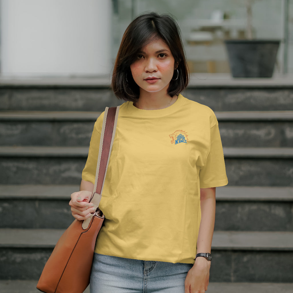 CSK - Chest Printed - IPL - Round Neck Half Sleeve T-Shirt - Unisex