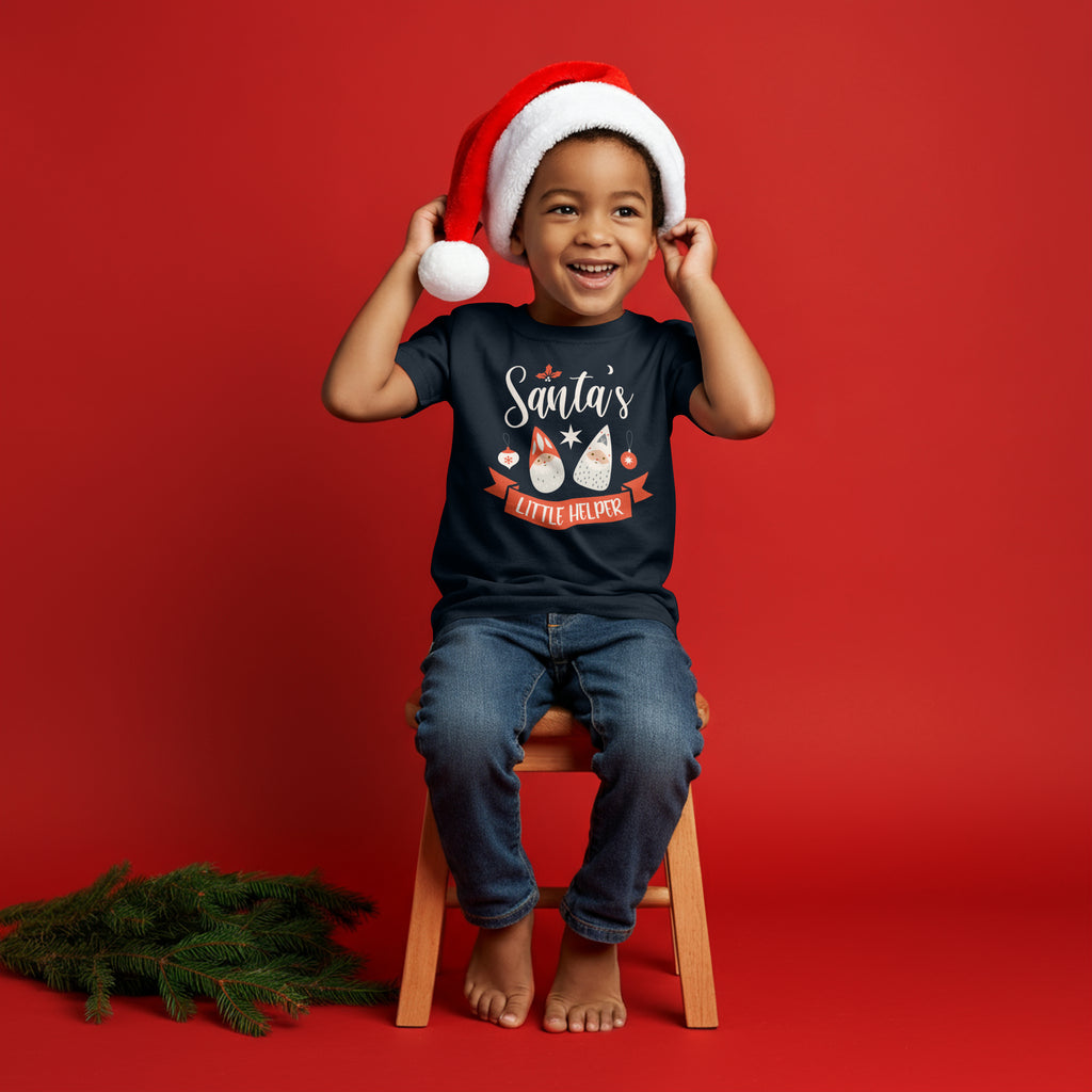 Santa's Little Helper – Kids Unisex Dark Blue Holiday T-Shirt