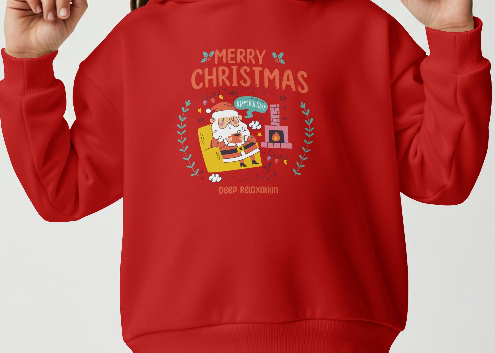 Santa's Deep Relaxation - Kids Unisex Red Hoodie