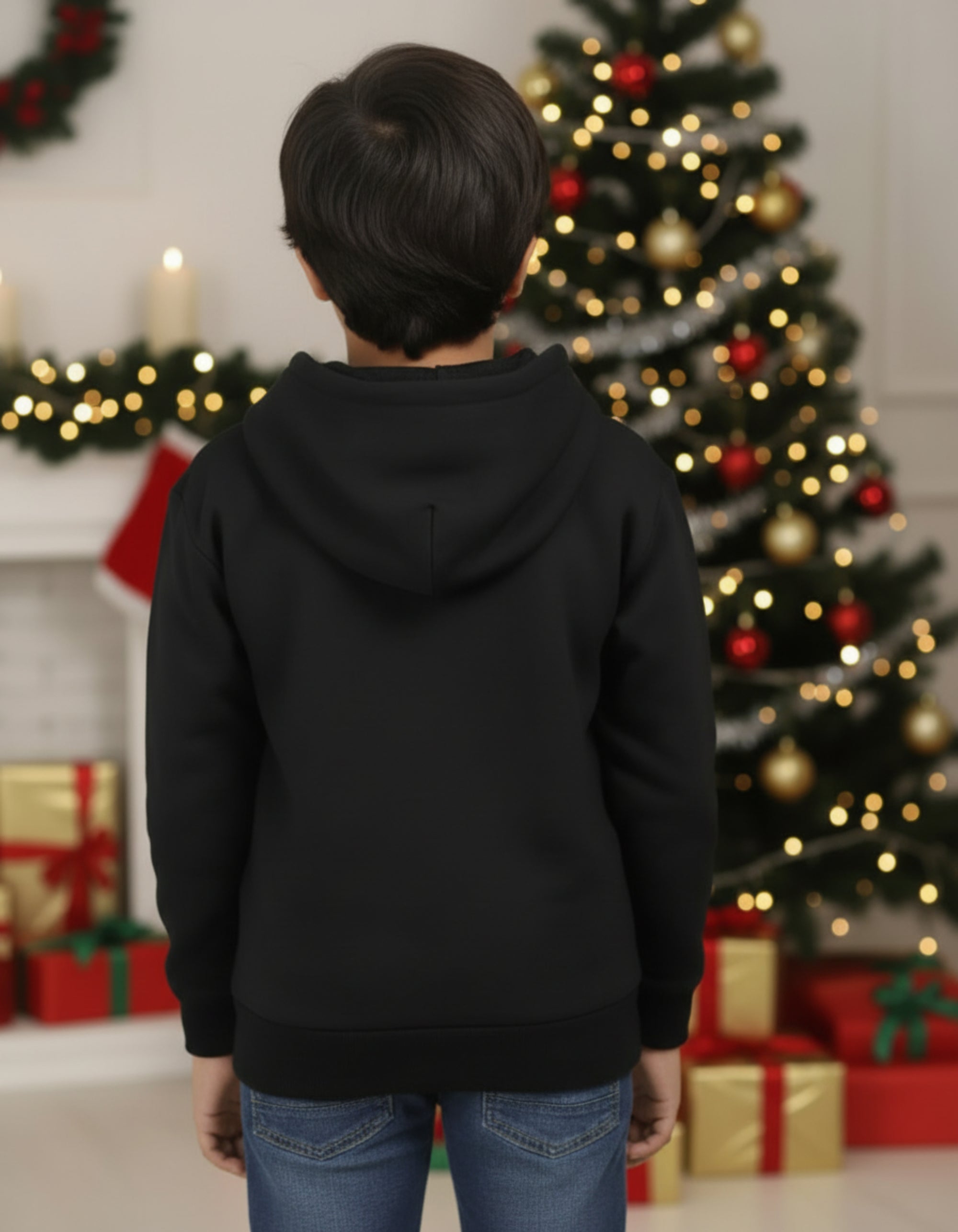Santa Claus Christmas  - Kids Unisex Black Hoodie