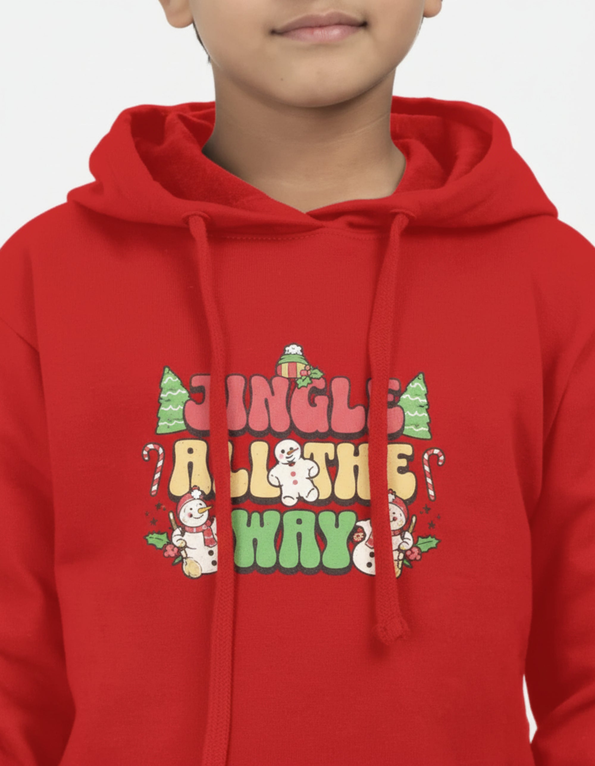 Jingle All The Way  - Kids Unisex Red Hoodie