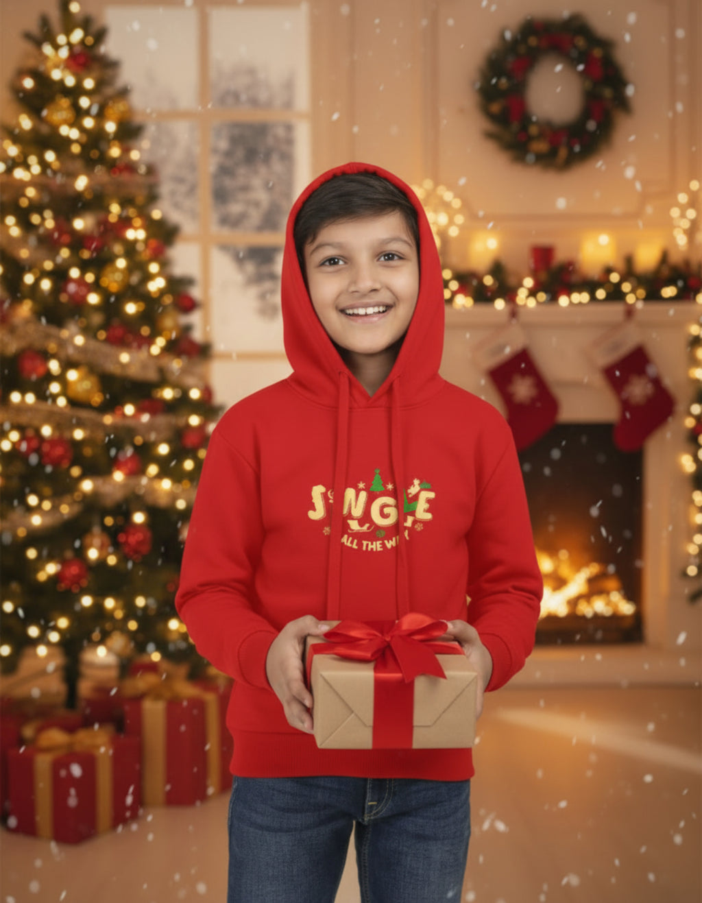 Jingle All The Way  - Kids Unisex Red Hoodie