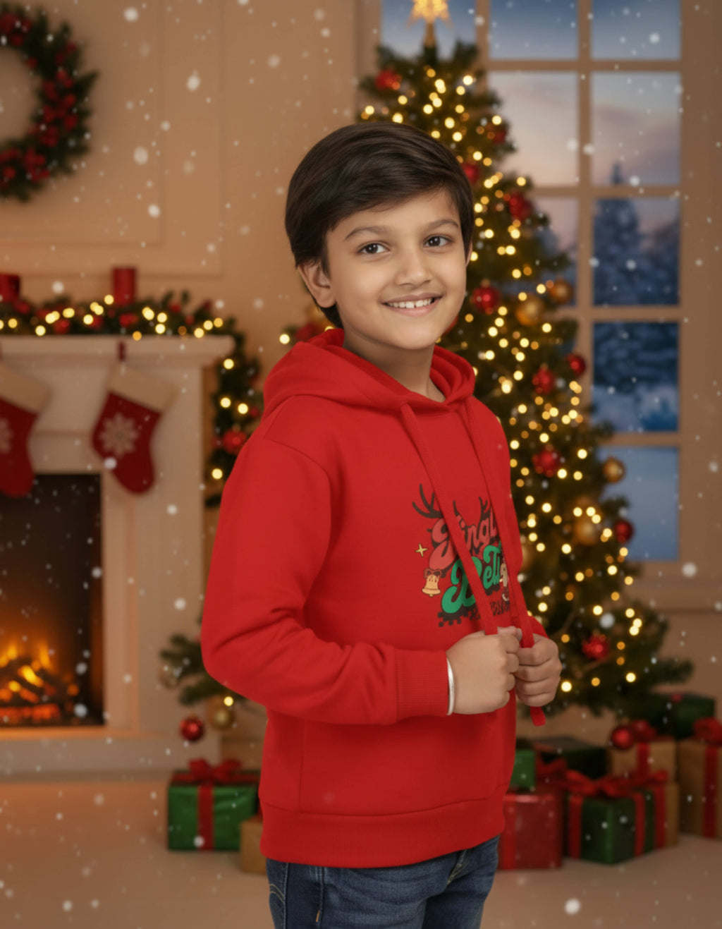 Jingle Bell - Kids Unisex Red Hoodie