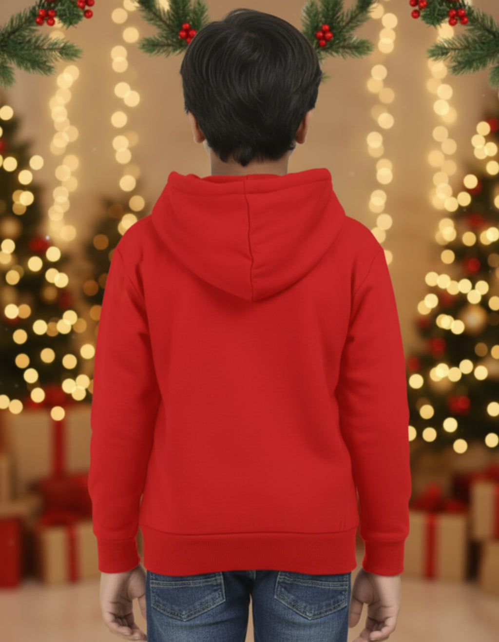 Jolly & Bright - Kids Unisex Red Hoodie