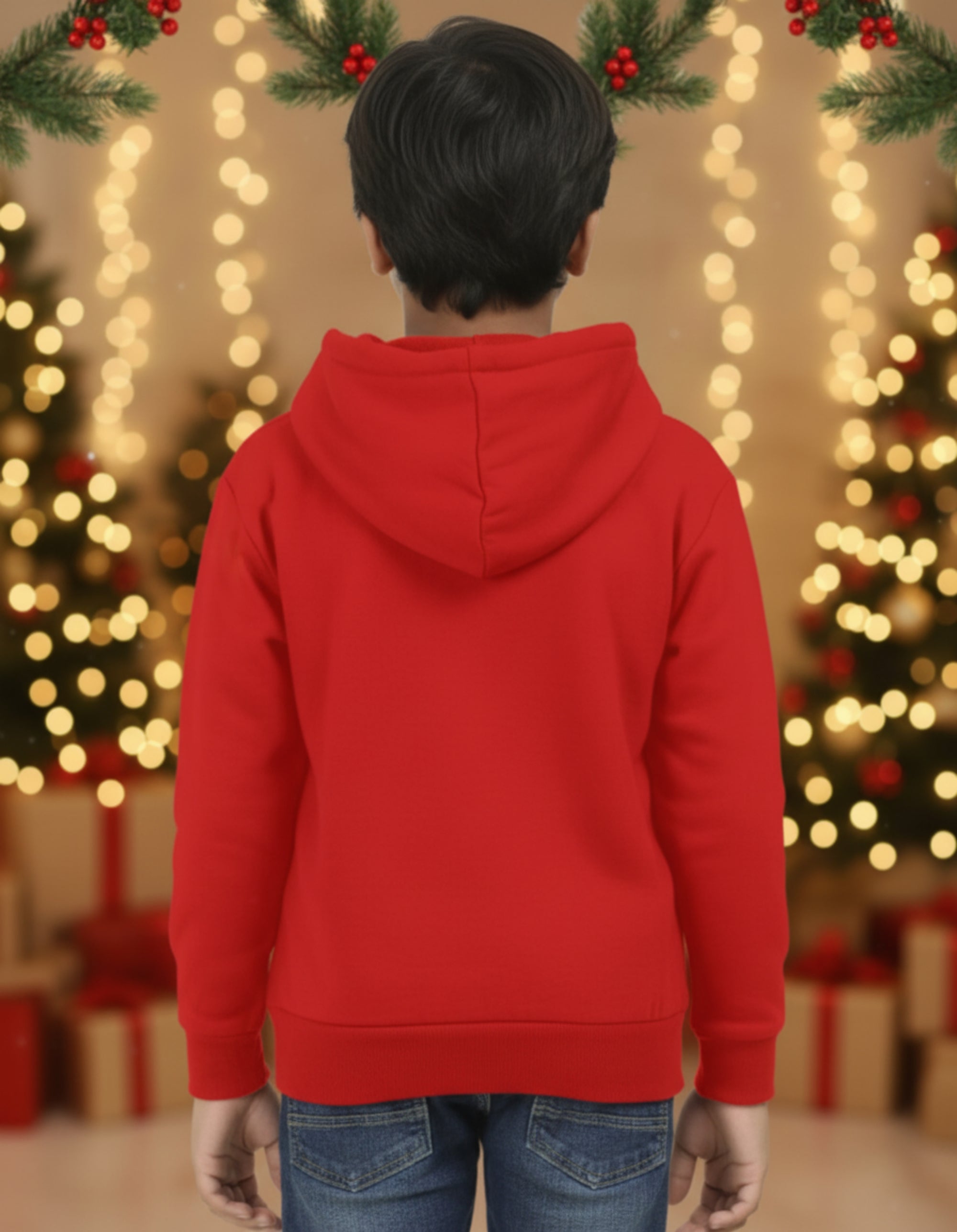 Jolly & Bright - Kids Unisex Red Hoodie