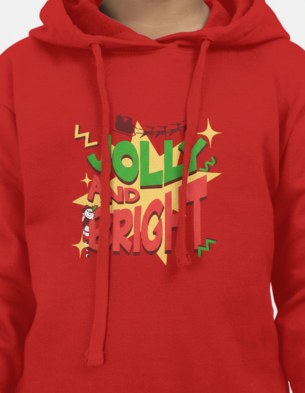 Jolly & Bright - Kids Unisex Red Hoodie