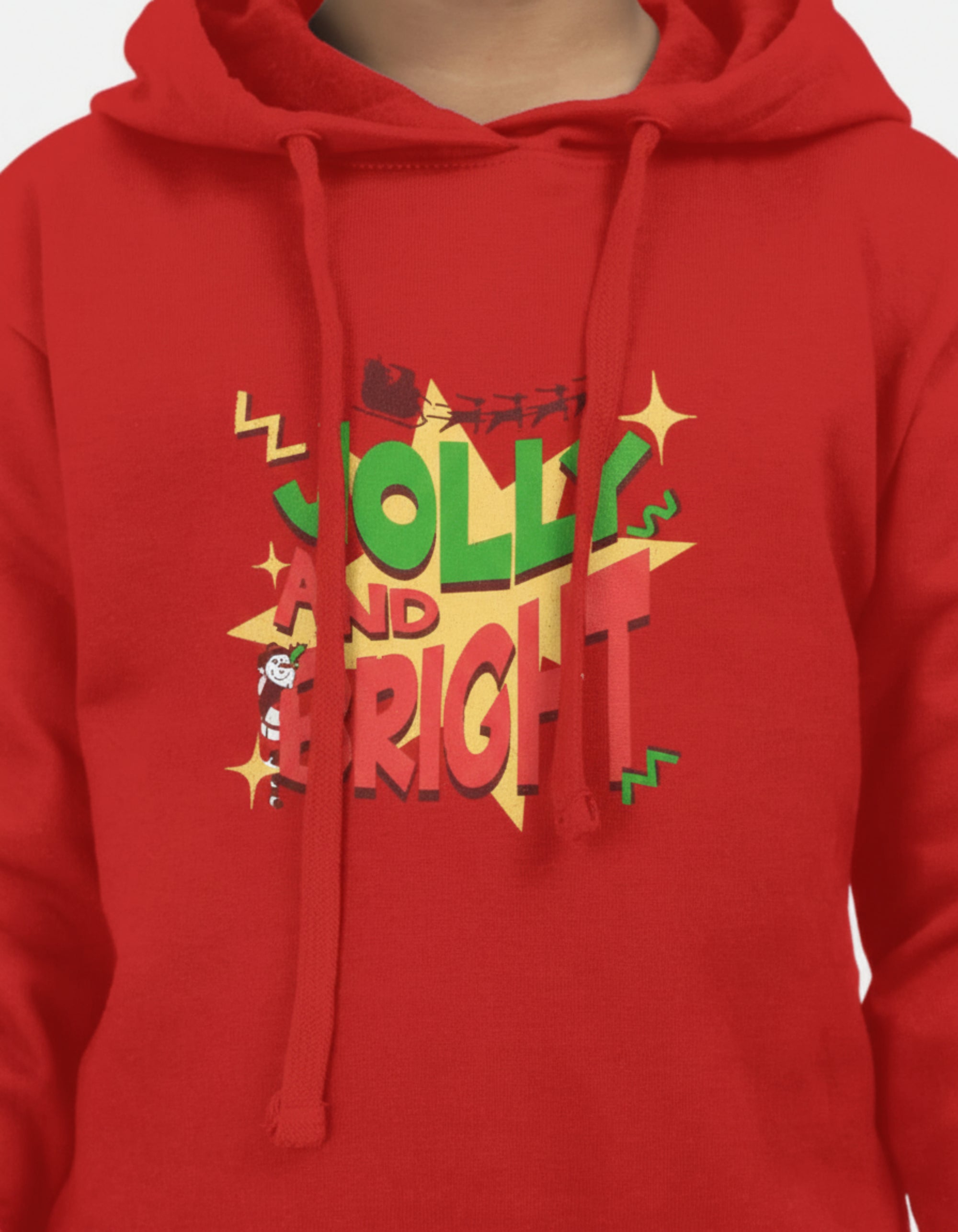 Jolly & Bright - Kids Unisex Red Hoodie