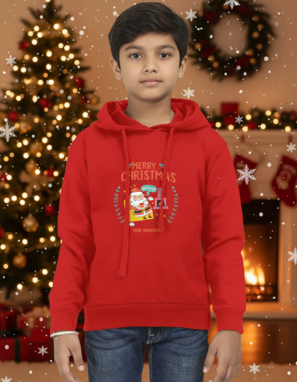Santa's Deep Relaxation - Kids Unisex Red Hoodie