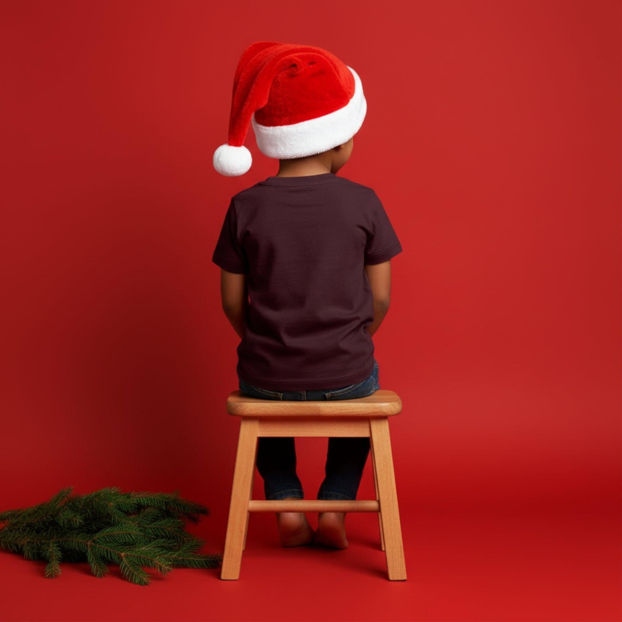 Pixel Christmas – Kids Unisex Maroon Holiday T-Shirt