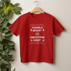 Twinkle Bright Christmas Night – Kids Unisex Red Holiday T-Shirt