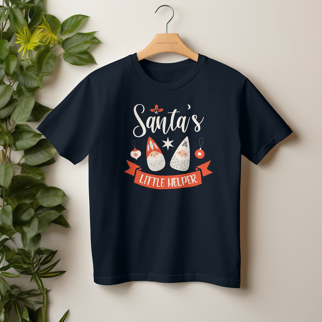 Santa's Little Helper – Kids Unisex Dark Blue Holiday T-Shirt