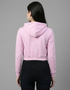 Cropped Hoodie for Women - Baby Pink
