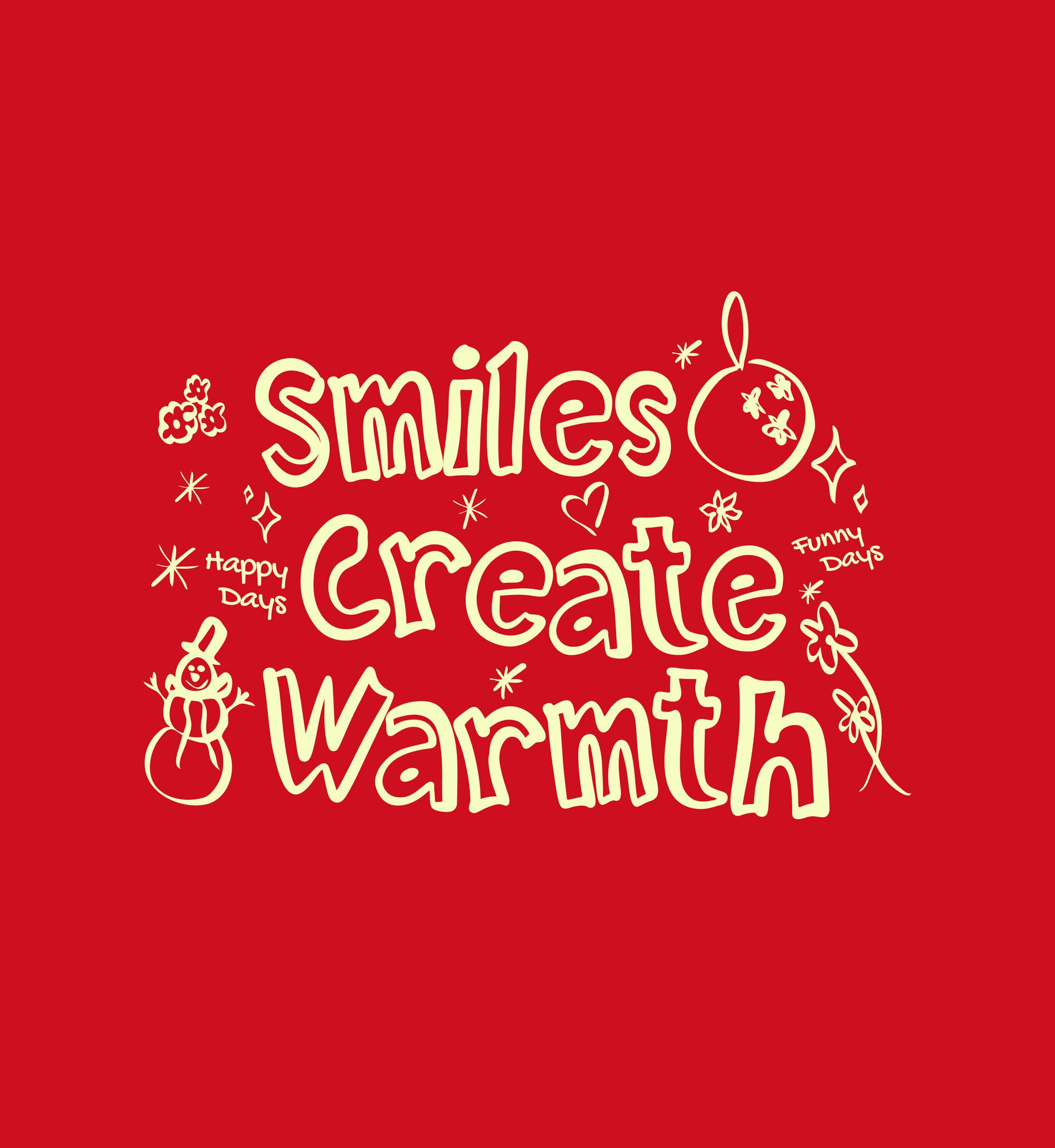 Smiles Create Warmth - Doodle - Round Neck Half Sleeve T-Shirt - Men