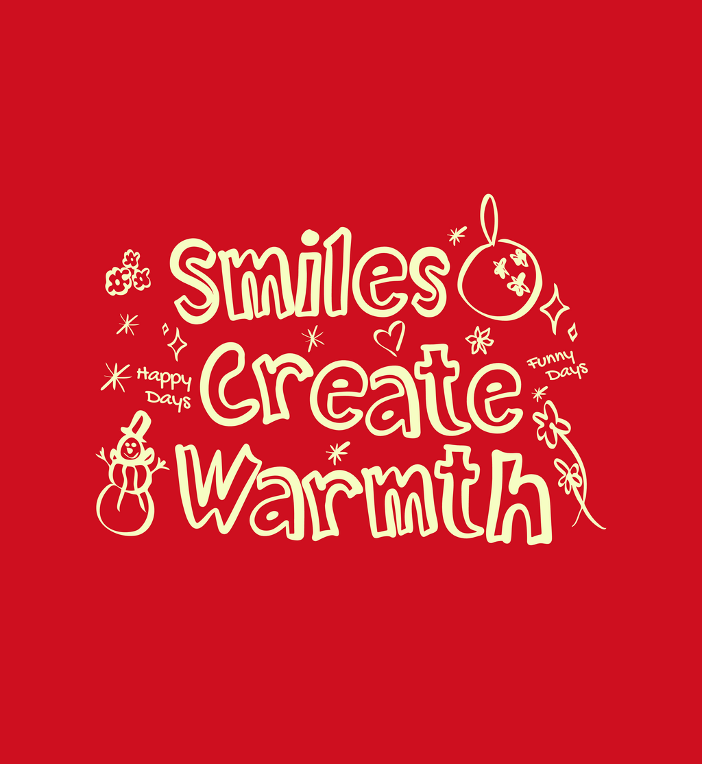 Smiles Create Warmth - Doodle - Round Neck Half Sleeve T-Shirt - Men