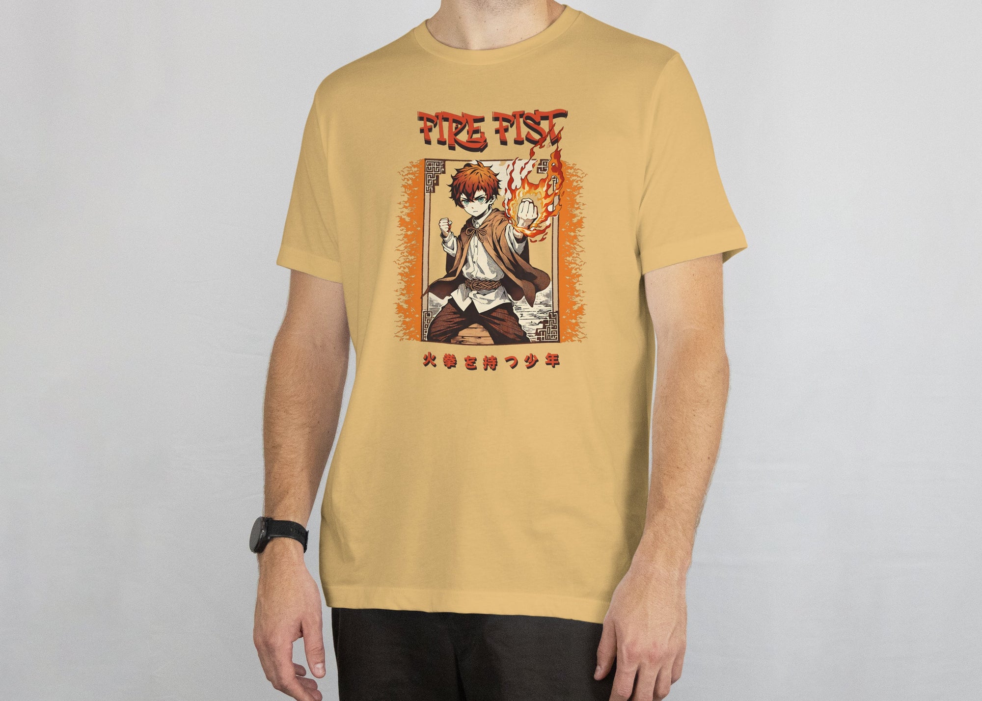 Fire Fist - Anime Graphic Men's Beige T-Shirt