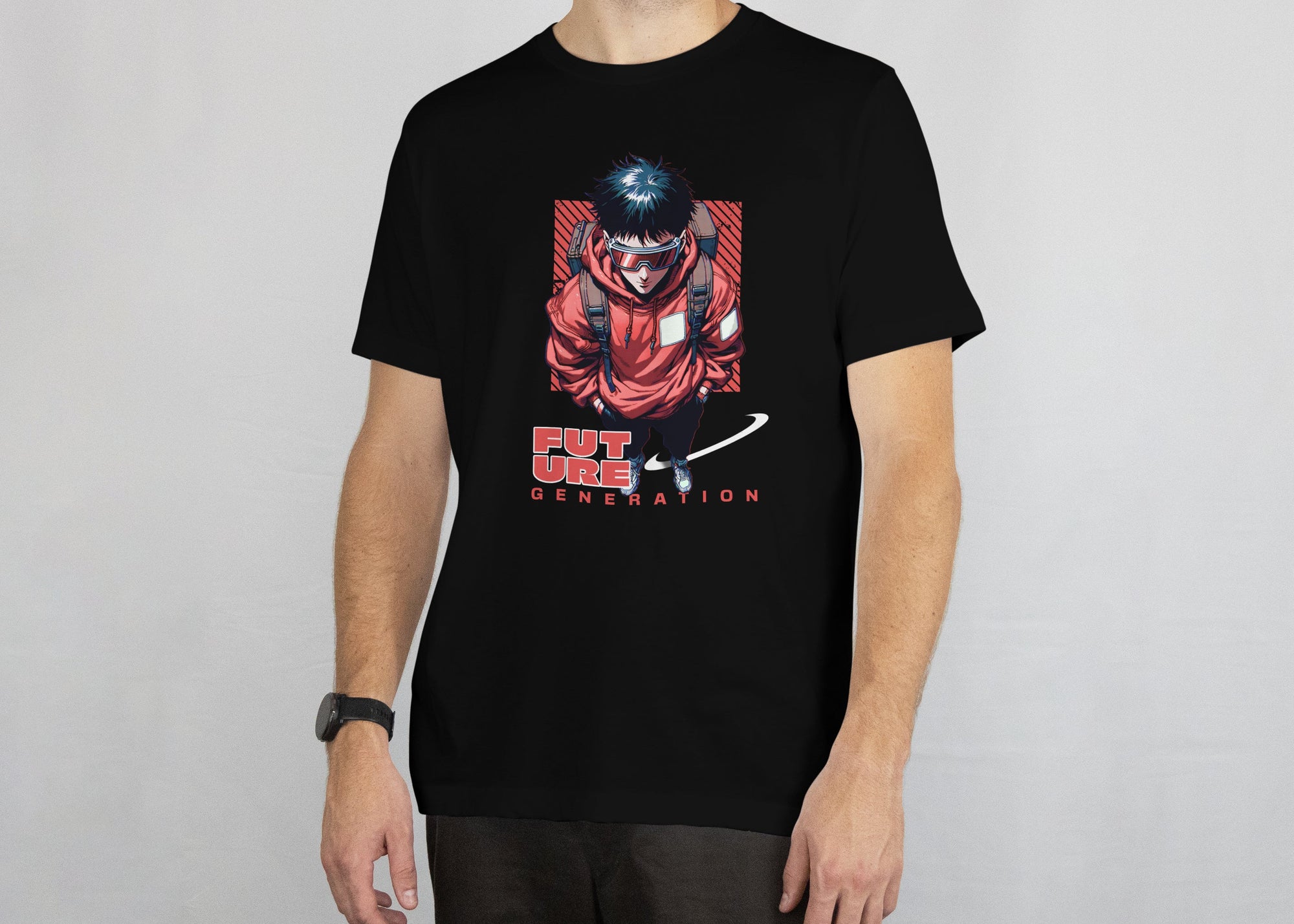 Future Generation - Anime Graphic Men's Black T-Shirt