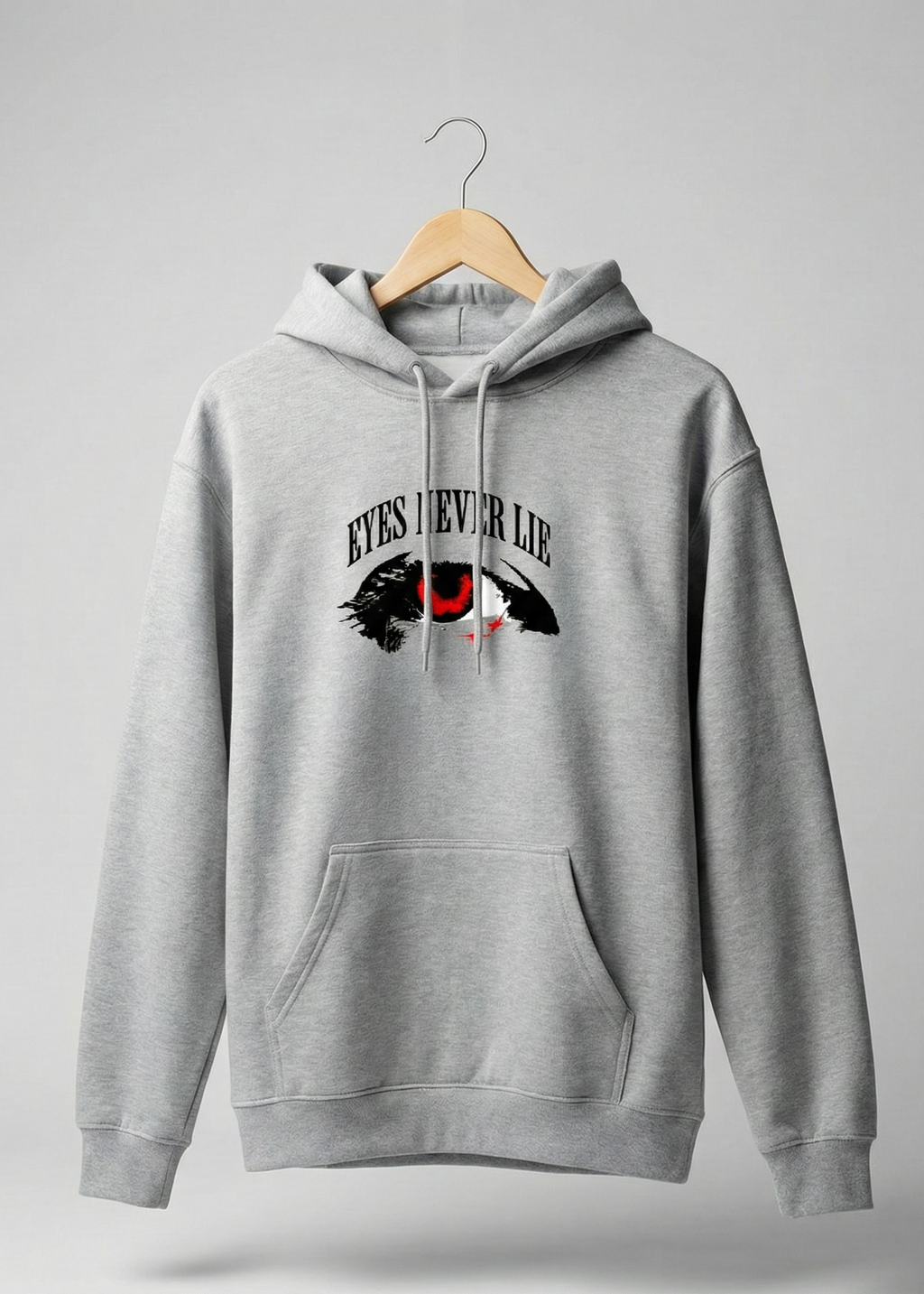 Eyes Never Lie - Unisex Gray Melange Cozy Hoodie
