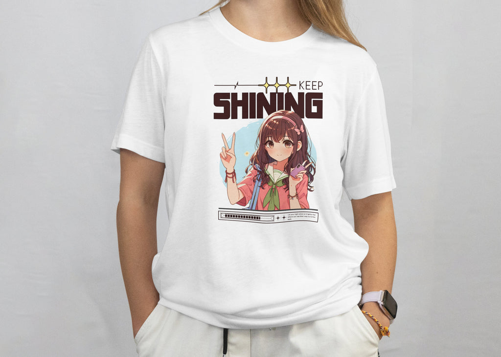 Keep Shining - Anime Graphic Women's White T-Shirt