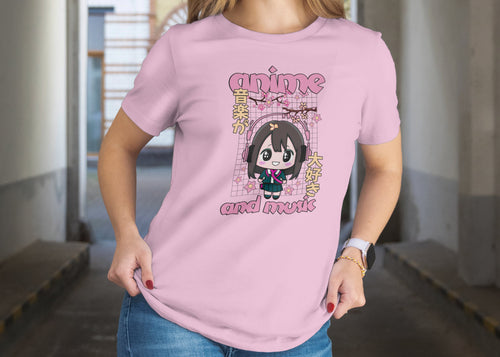 Anime and Music - Anime Graphic Women's Light Pink T-Shirt